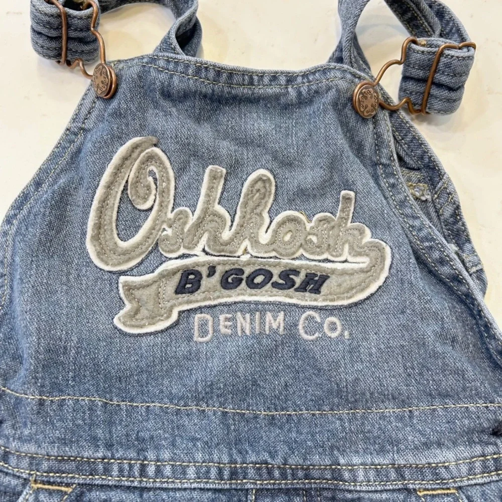 vintage oshkosh b'gosh‎ 4t blue denim carpenter overalls dungarees